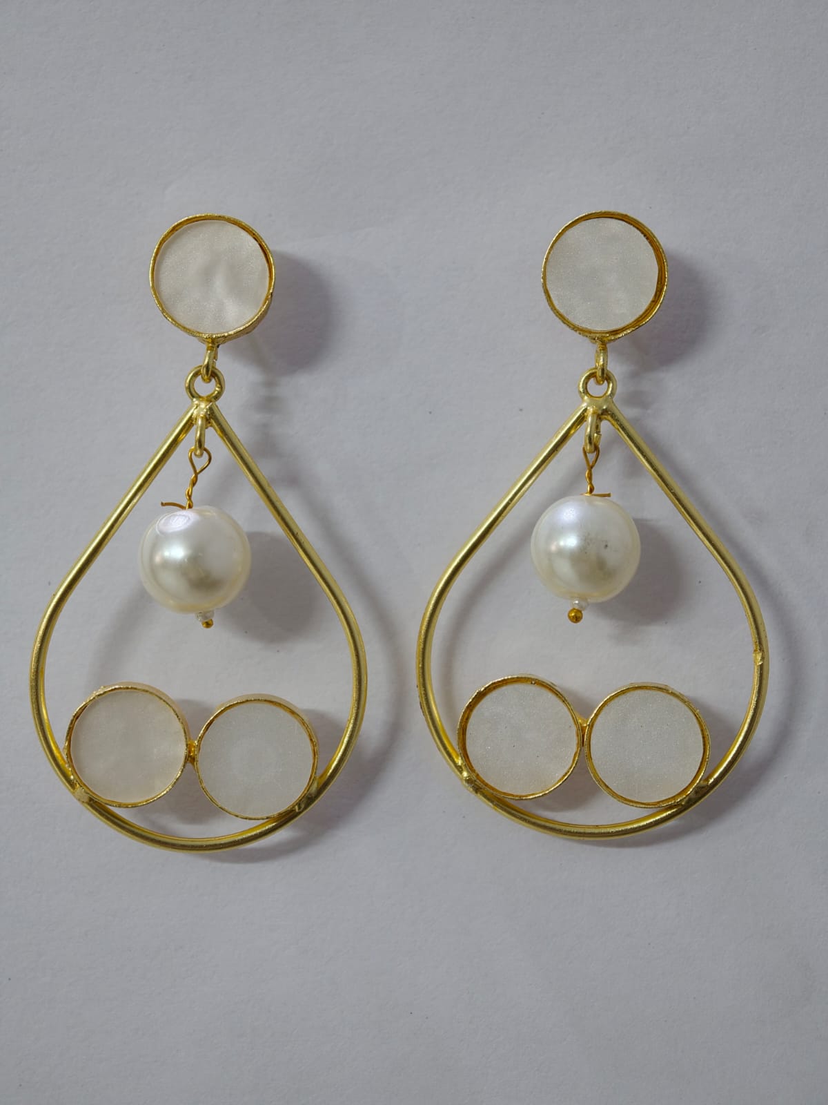 Elegant Pearl Drop Brass Earrings for Women