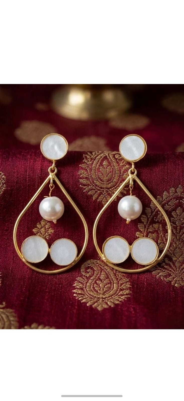 Elegant Pearl Drop Brass Earrings for Women