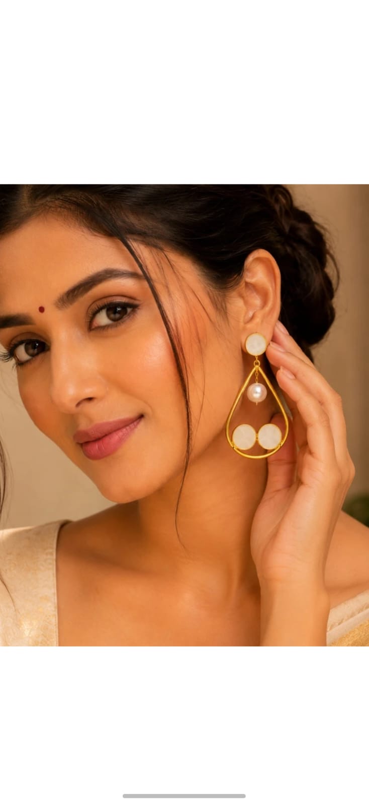 Elegant Pearl Drop Brass Earrings for Women