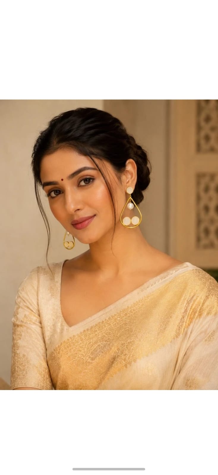 Elegant Pearl Drop Brass Earrings for Women